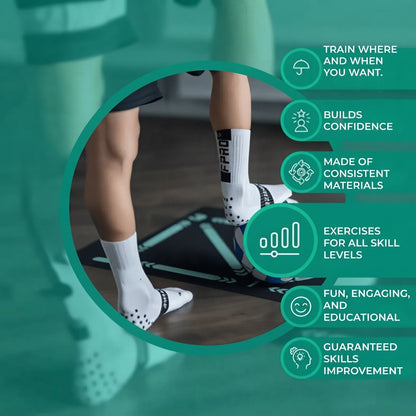 Non-slip football training mat with training socks