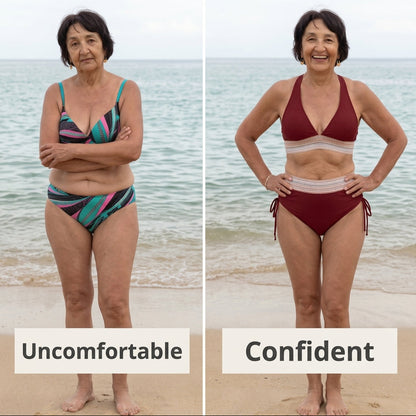 Supportive shaping bikini set with an adjustable comfortable fit