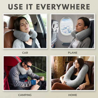 Ergonomic travel neck pillow with memory foam for long journeys