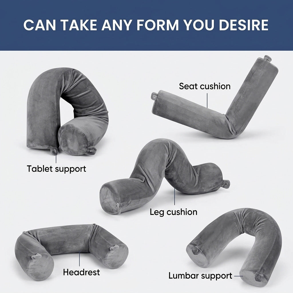 Ergonomic travel neck pillow with memory foam for long journeys