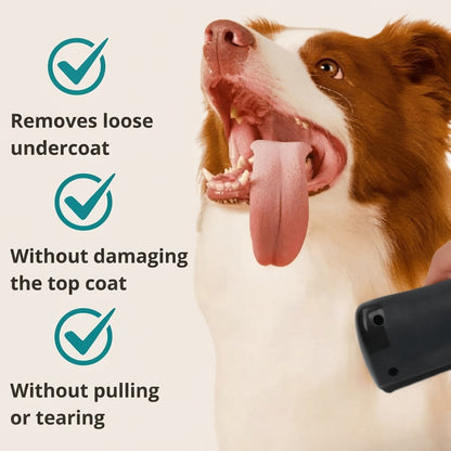 Grooming brush for dogs that removes dead hair and undercoat