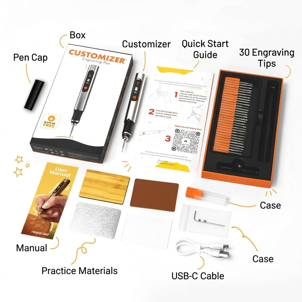 Electric engraving pen with USB-C charging for DIY projects