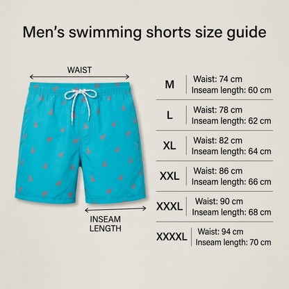 Men's quick-dry swimming shorts with adjustable drawstring waist