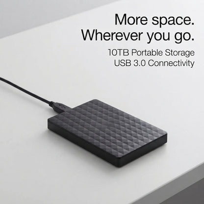 10TB portable external hard drive - USB 3.0, slim and universal
