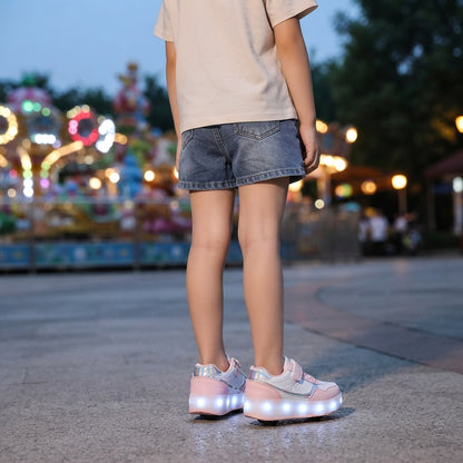Trendy roller shoes for children with lights