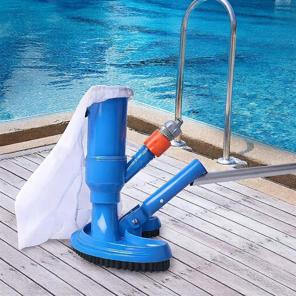 Handheld pool vacuum | Hose-powered cleaner with debris bag