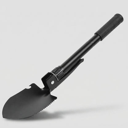 Folding shovel with pickaxe - Compact steel camping tool for outdoors
