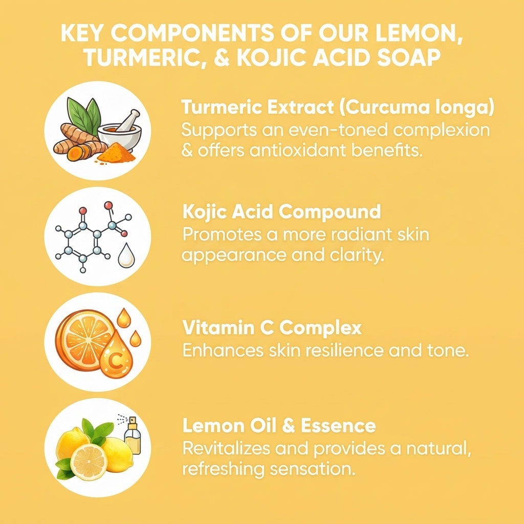Lemon turmeric & kojic-acid brightening soap