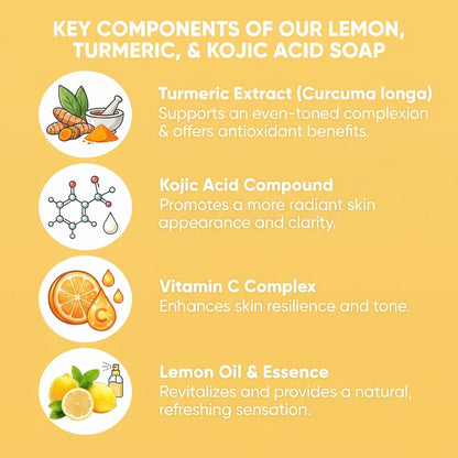 Lemon turmeric & kojic-acid brightening soap