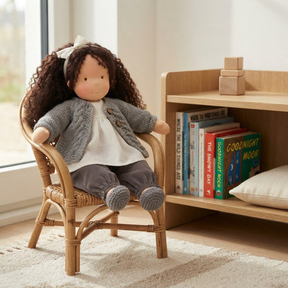 Handmade Waldorf doll - Soft cotton and wool companion for imaginative play