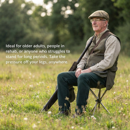Folding walking cane seat - Portable support for outdoor comfort