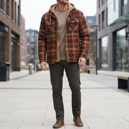 Men's hooded jacket - Front closure, casual fit and versatile everyday style
