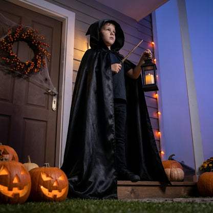 Kids' wizard hooded cloak for Halloween dress-up