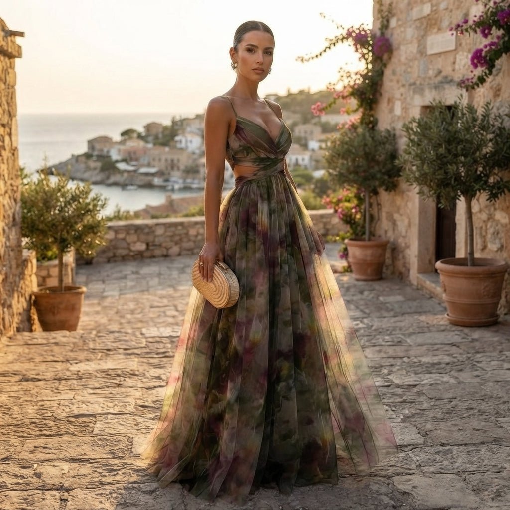 Women's printed mesh slip dress - Lightweight style for summer