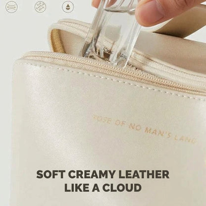 Large capacity travel cosmetics bag with easy-access opening
