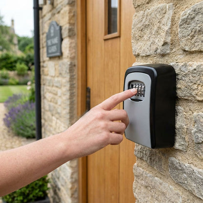 Wall-mounted key safe with 4-digit combination lock