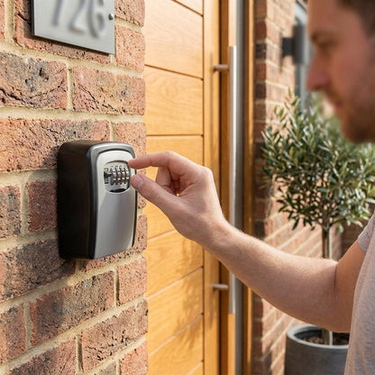 Wall-mounted key safe with 4-digit combination lock