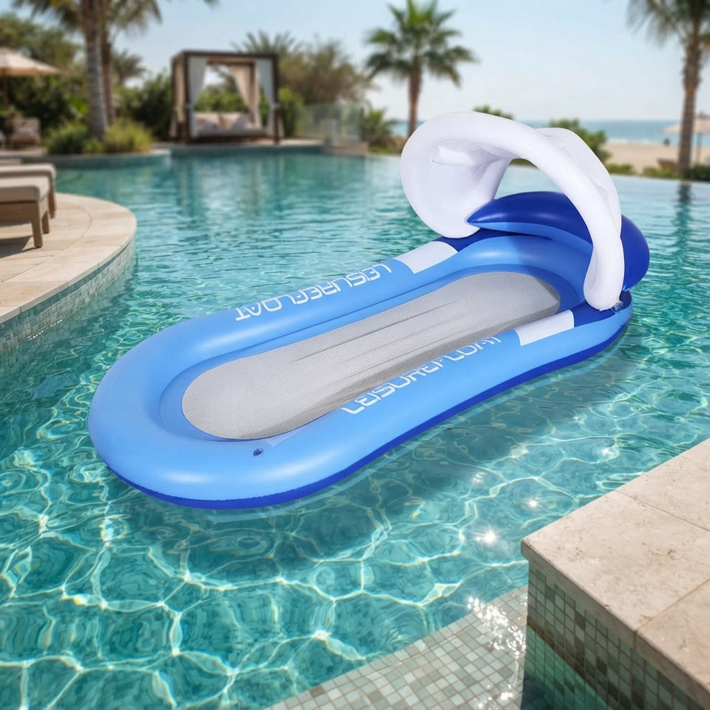 Luxury inflatable water hammock – Ergonomic pool float with pillow