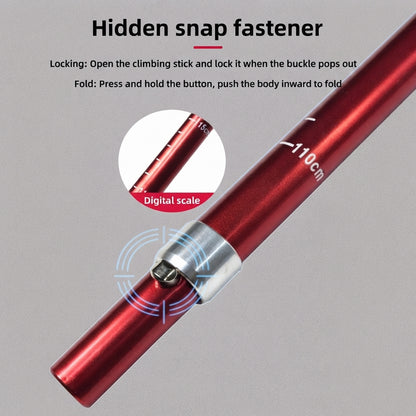 Folding trekking pole - Adjustable carbon steel hiking support