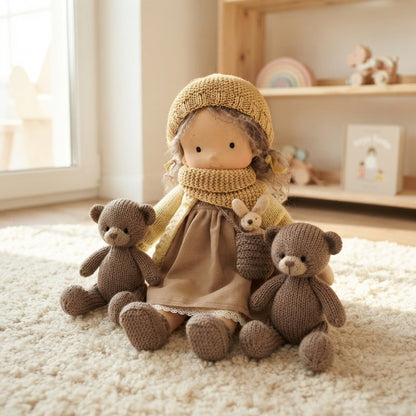 Handmade Waldorf doll - Soft cotton and wool companion for imaginative play