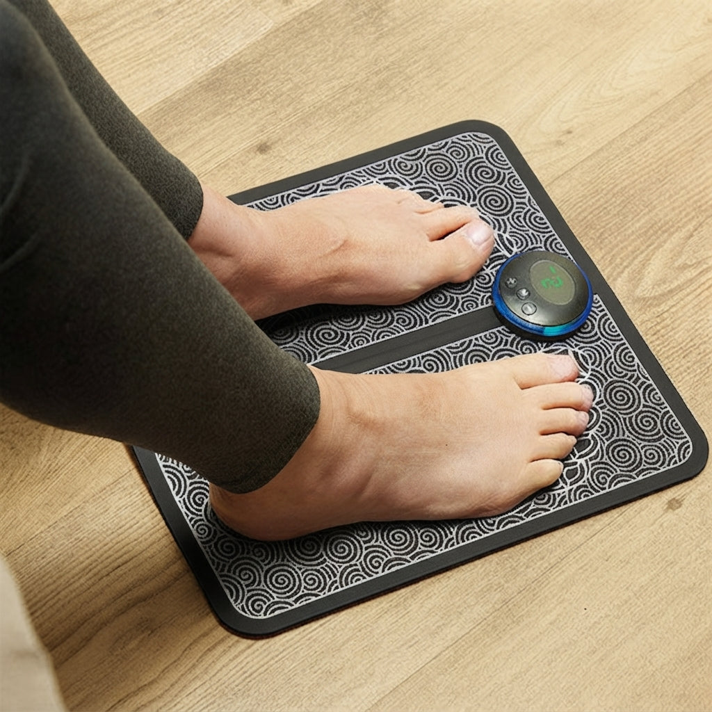 EMS foot massage mat - 6 modes, 9 intensity levels, foldable design