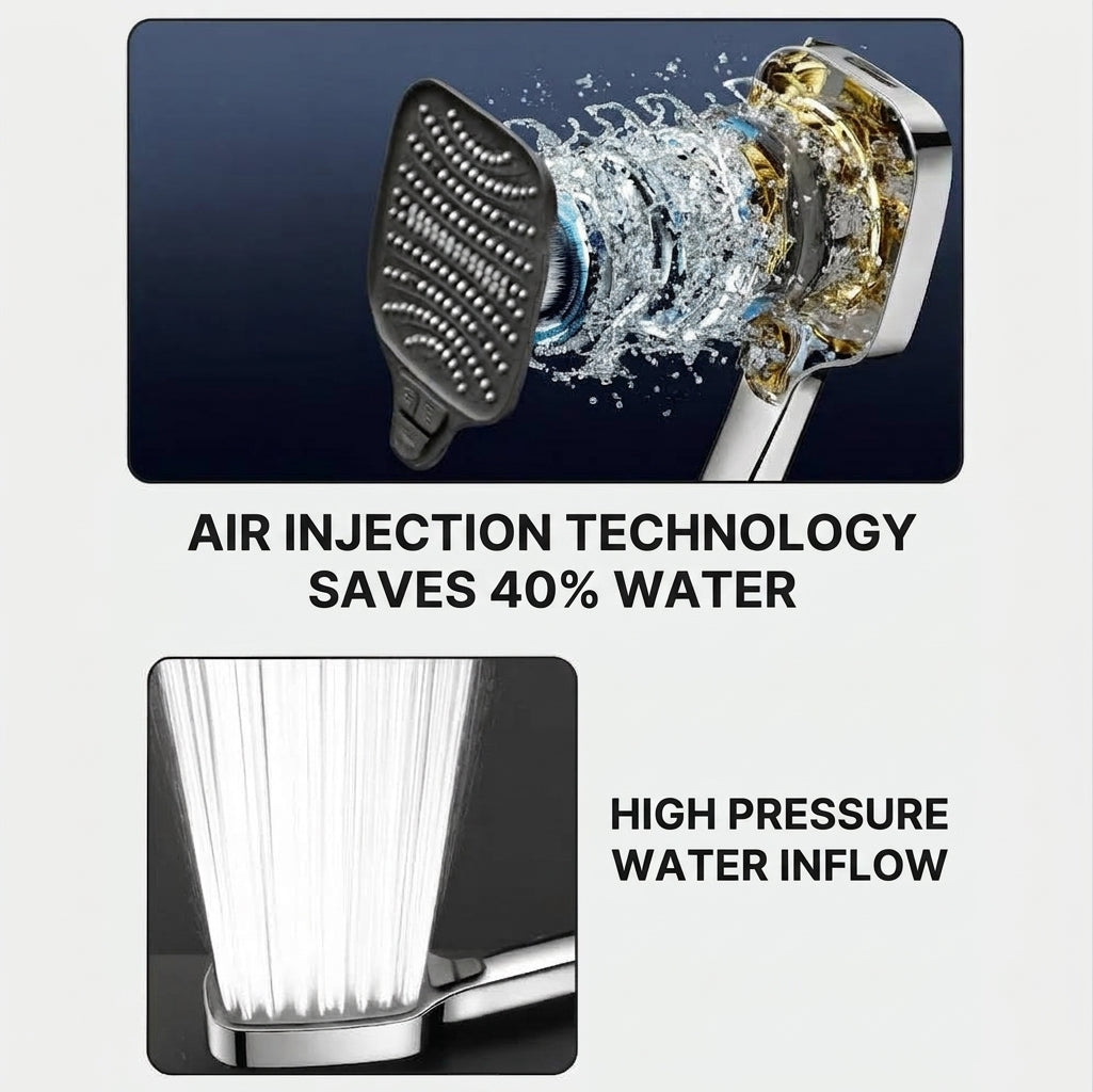 Anti-limescale shower head with even water flow for everyday use