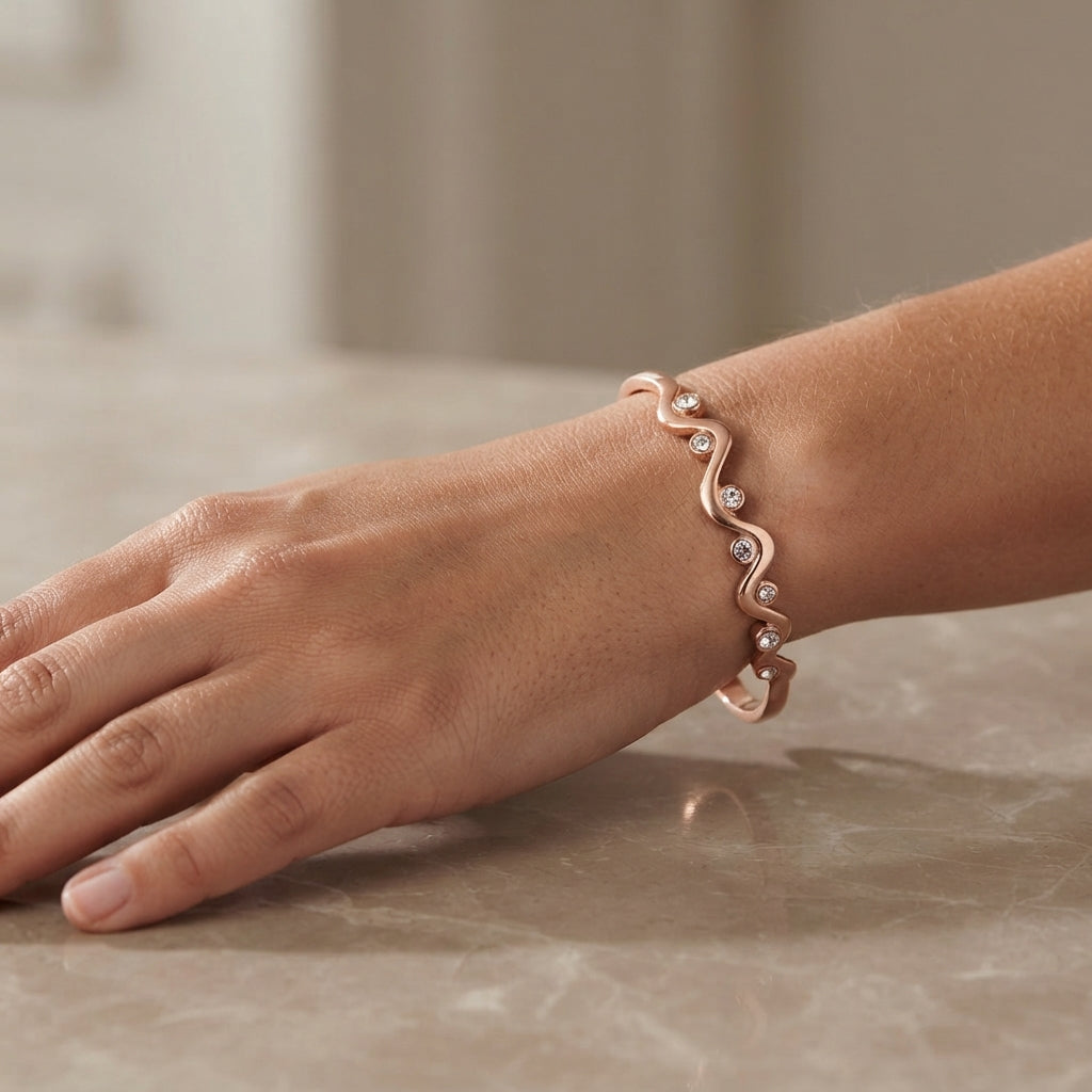 Women’s pure red copper bracelet - Simple purple copper design