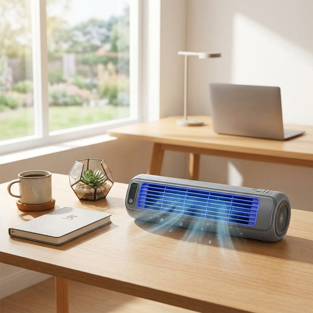 Portable air cooler with rechargeable battery | 12-hour runtime