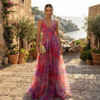 Women's printed mesh slip dress - Lightweight style for summer