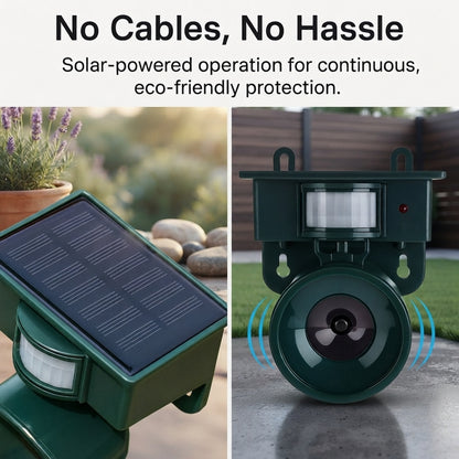 Motion sensor bird repeller - Solar powered ultrasonic deterrent