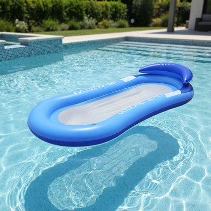 Luxury inflatable water hammock – Ergonomic pool float with pillow