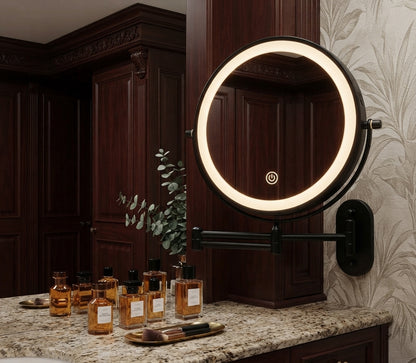 Rechargeable LED magnifying mirror | 3-colour touch lighting