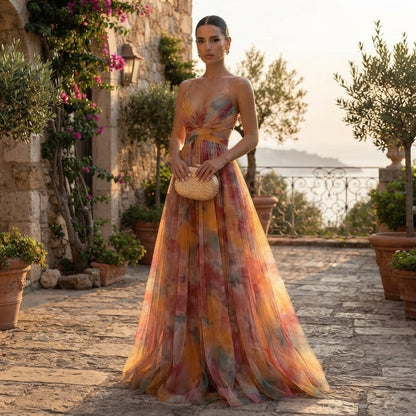 Women's printed mesh slip dress - Lightweight style for summer