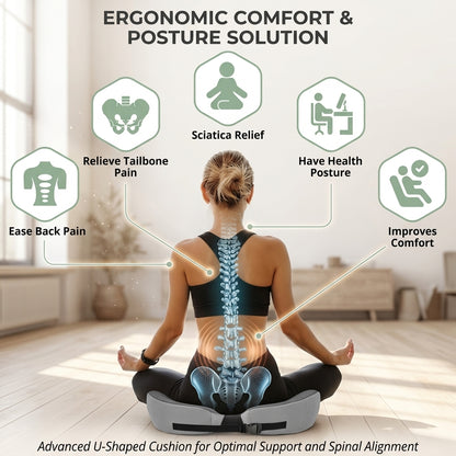 Memory foam seat cushion with adjustable straps - Sitting comfort