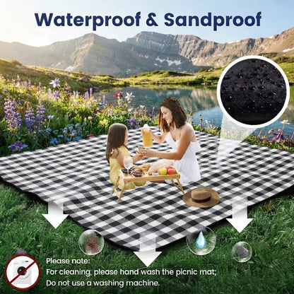 Waterproof picnic blanket - Foldable outdoor mat for beach, camping & parks