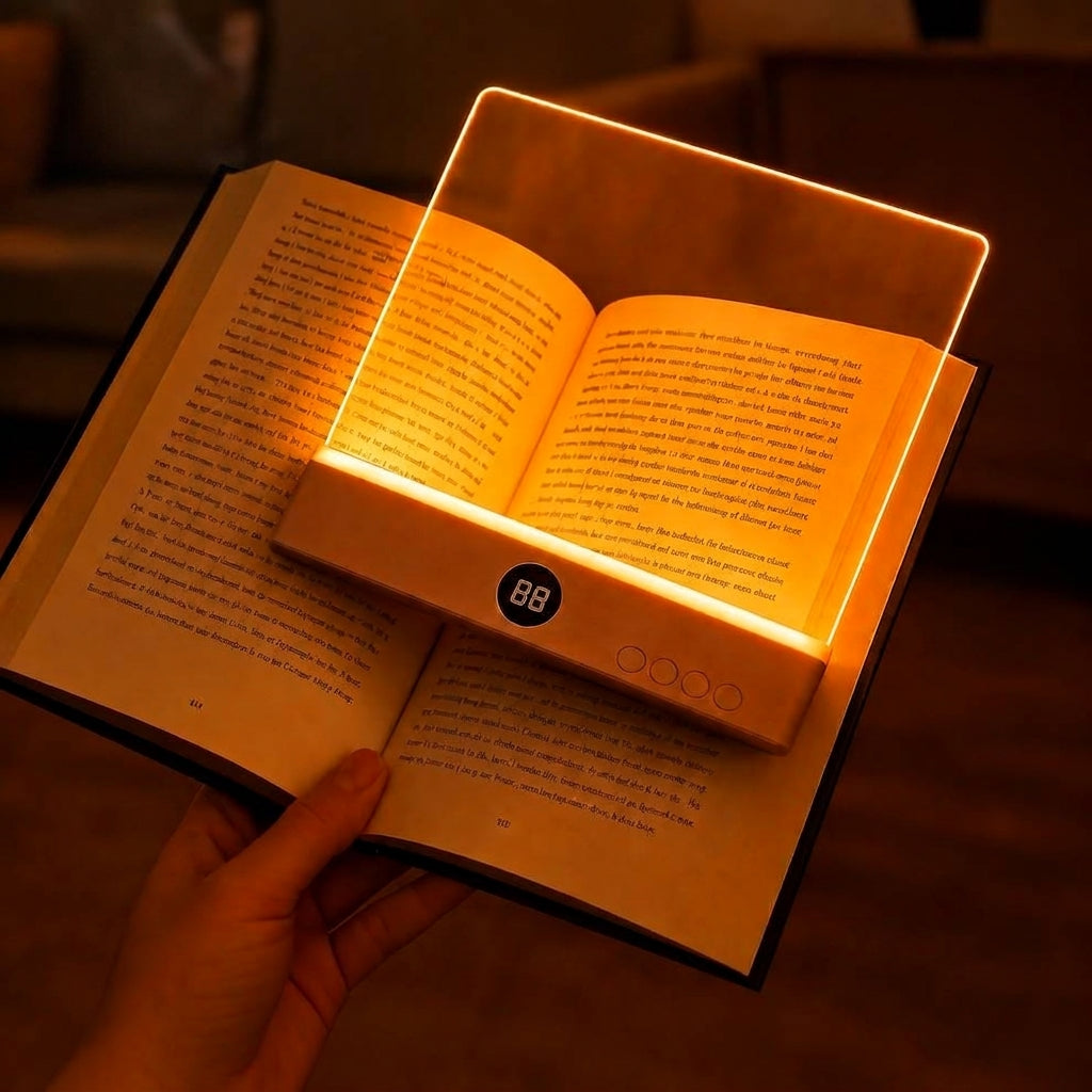 Soft light reading lamp with adjustable brightness and cordless design