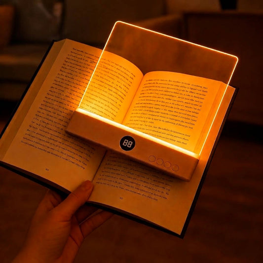 Soft light reading lamp with adjustable brightness and cordless design