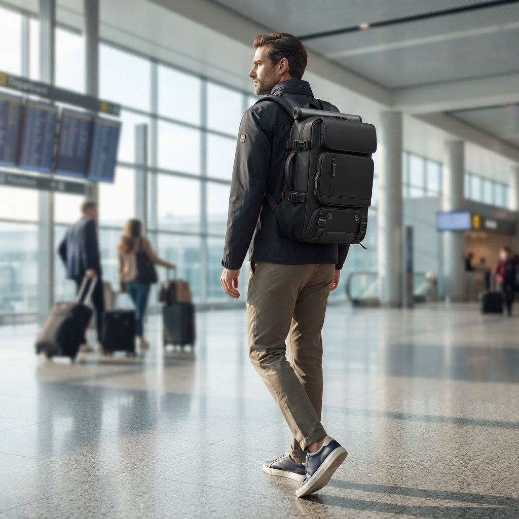 Large travel backpack with USB port, shoe compartment & Anti-theft pocket
