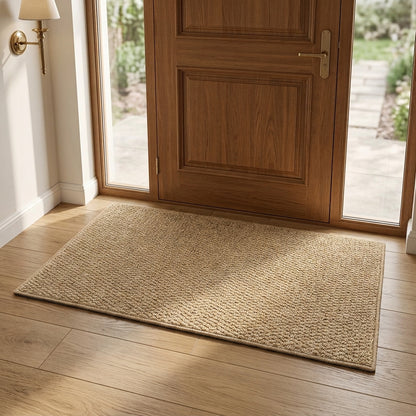Plant fibre entrance mat with absorbent non-slip backing
