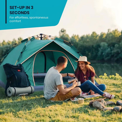 3-second pop-up camping tent for 2–3 people with UV protection