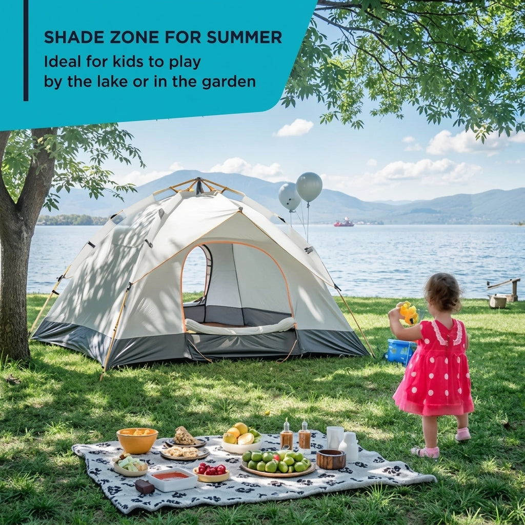 3-second pop-up camping tent for 2–3 people with UV protection