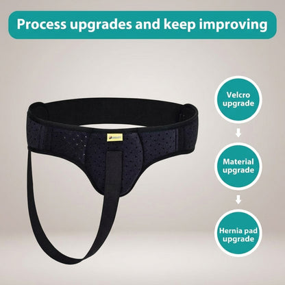 Adjustable hernia support belt with removable compression pad