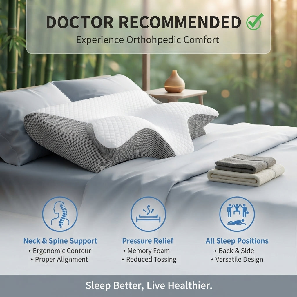Butterfly ergonomic neck pillow - Breathable comfort for restful sleep