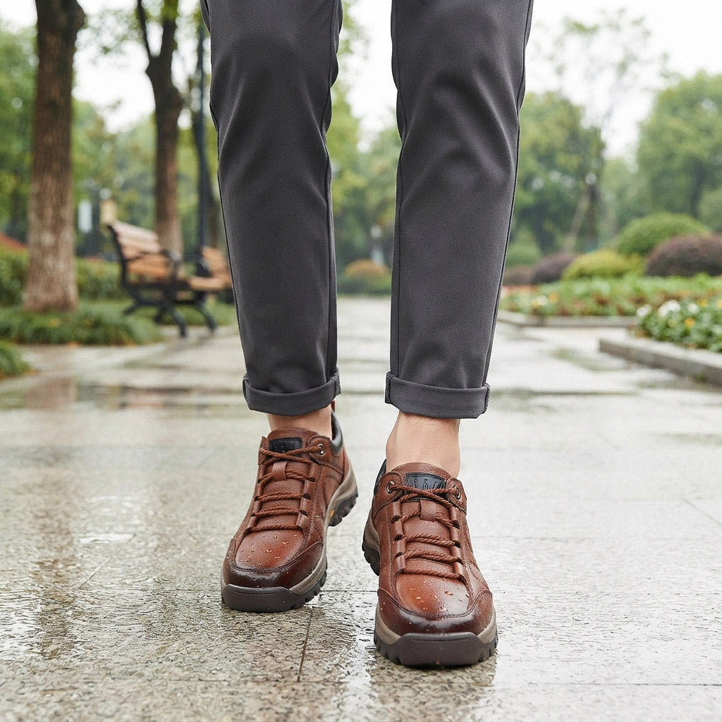 Men's orthopedic waterproof walking shoes - Arch support and non-slip