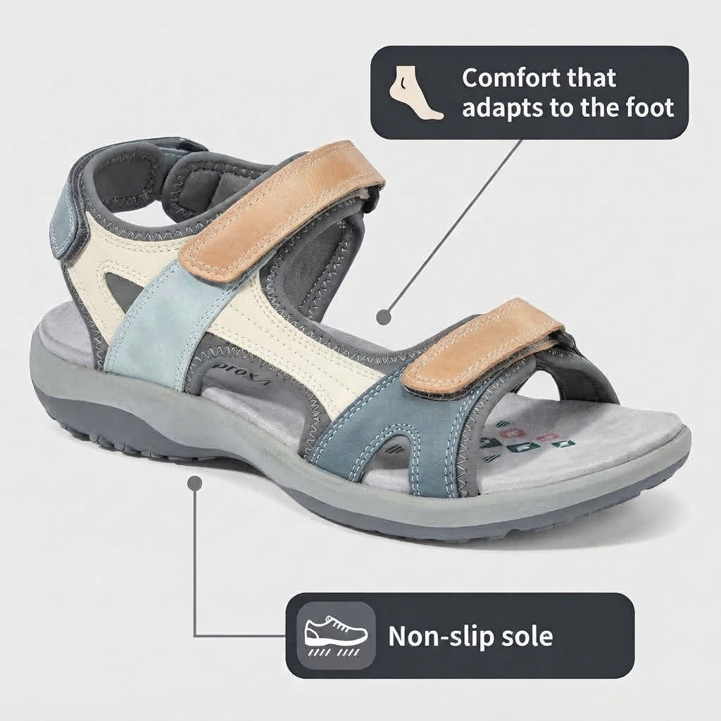 Women's hiking sandals - Adjustable strap with non-slip rubber sole