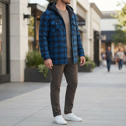 Men's hooded jacket - Front closure, casual fit and versatile everyday style