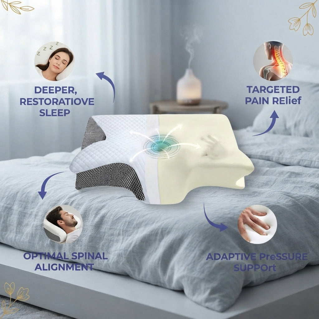 Butterfly ergonomic neck pillow - Breathable comfort for restful sleep