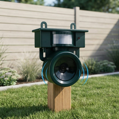 Motion sensor bird repeller - Solar powered ultrasonic deterrent
