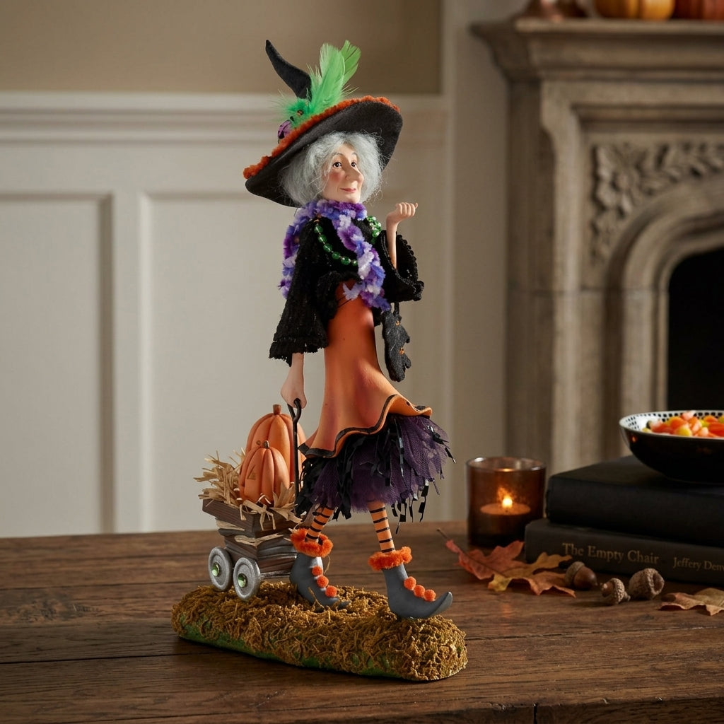 Resin Halloween witch figurine decoration
