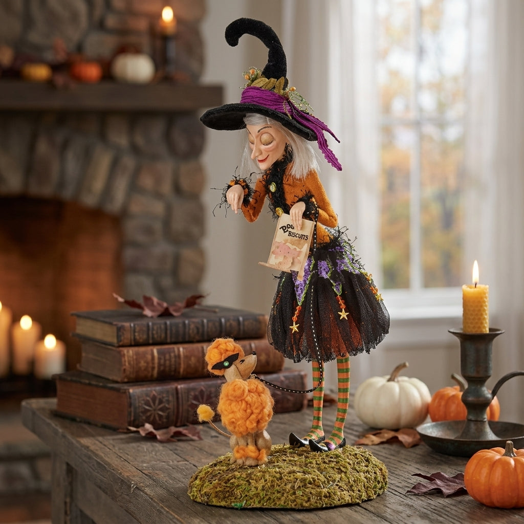 Resin Halloween witch figurine decoration